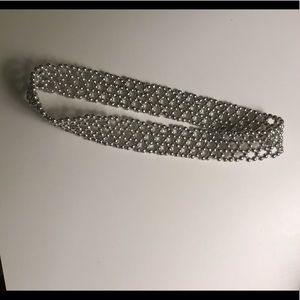 Silver beaded Elastic Headband